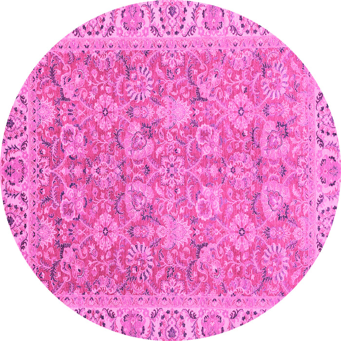 Round Abstract Pink Modern Rug, abs2422pnk