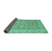 Sideview of Abstract Turquoise Modern Rug, abs2422turq