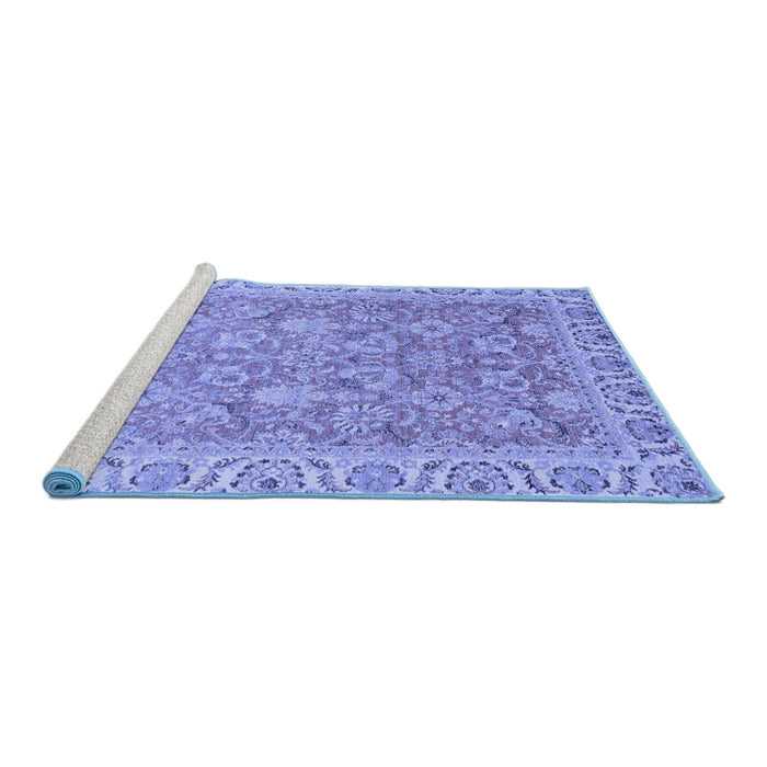 Sideview of Machine Washable Abstract Blue Modern Rug, wshabs2422blu