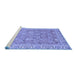 Sideview of Machine Washable Abstract Blue Modern Rug, wshabs2422blu