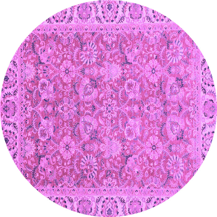 Round Abstract Purple Modern Rug, abs2422pur