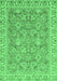 Machine Washable Abstract Emerald Green Modern Area Rugs, wshabs2422emgrn