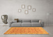 Machine Washable Abstract Orange Modern Area Rugs in a Living Room, wshabs2422org