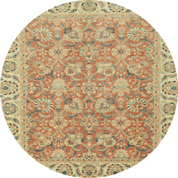 Round Abstract Chocolate Brown Modern Rug, abs2422