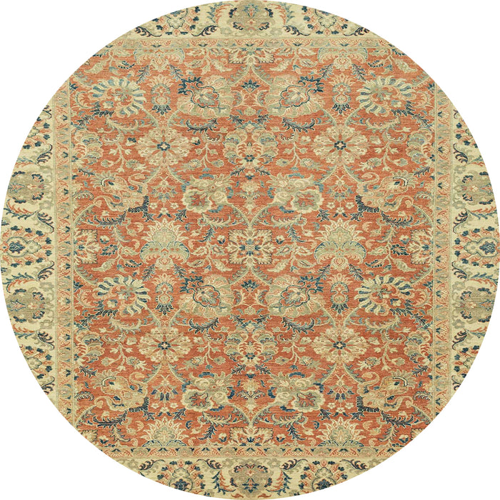 Round Abstract Chocolate Brown Modern Rug, abs2422
