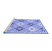 Sideview of Machine Washable Abstract Blue Modern Rug, wshabs2423blu