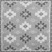 Square Abstract Gray Modern Rug, abs2423gry