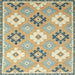 Square Abstract Dark Almond Brown Modern Rug, abs2423