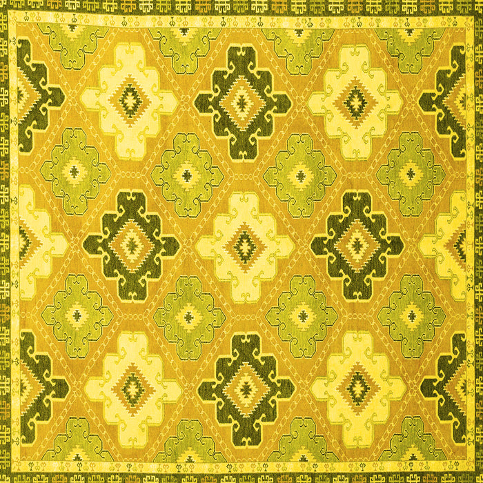 Square Machine Washable Abstract Yellow Modern Rug, wshabs2423yw