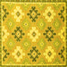 Square Machine Washable Abstract Yellow Modern Rug, wshabs2423yw