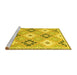 Sideview of Machine Washable Abstract Yellow Modern Rug, wshabs2423yw