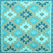 Square Abstract Light Blue Modern Rug, abs2423lblu