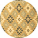 Round Machine Washable Abstract Brown Modern Rug, wshabs2423brn