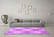 Machine Washable Abstract Purple Modern Area Rugs in a Living Room, wshabs2423pur