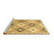 Sideview of Machine Washable Abstract Brown Modern Rug, wshabs2423brn