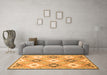 Machine Washable Abstract Orange Modern Area Rugs in a Living Room, wshabs2423org