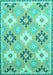 Machine Washable Abstract Turquoise Modern Area Rugs, wshabs2423turq