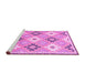 Sideview of Machine Washable Abstract Pink Modern Rug, wshabs2423pnk