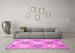 Machine Washable Abstract Pink Modern Rug in a Living Room, wshabs2423pnk