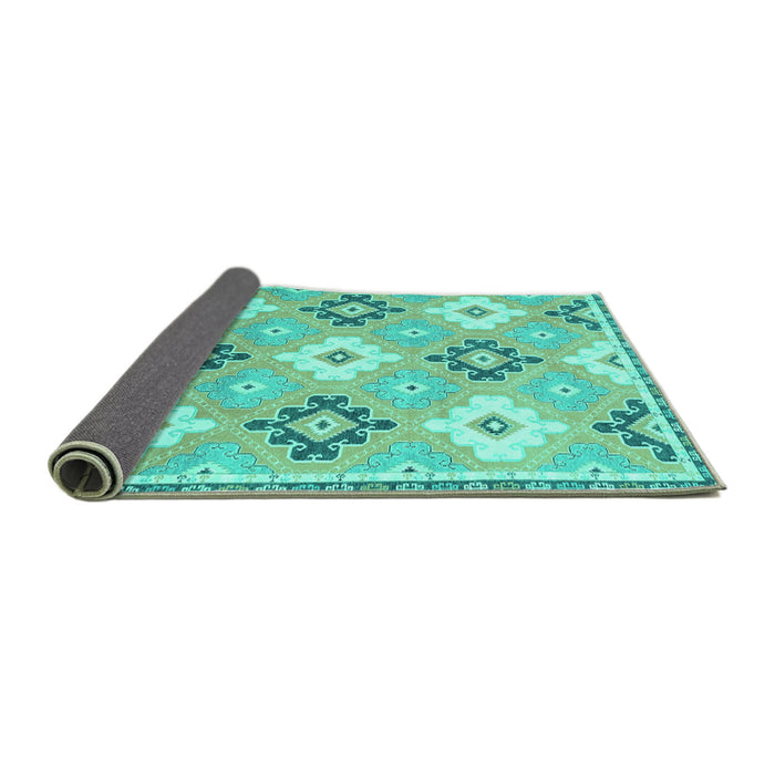 Sideview of Abstract Turquoise Modern Rug, abs2423turq