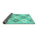 Sideview of Abstract Turquoise Modern Rug, abs2423turq