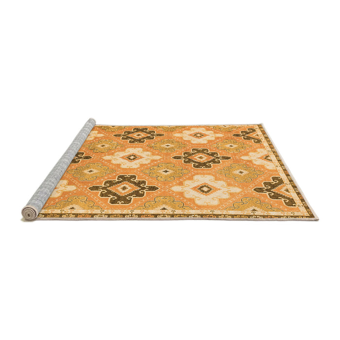 Sideview of Machine Washable Abstract Orange Modern Area Rugs, wshabs2423org