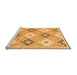 Sideview of Machine Washable Abstract Orange Modern Area Rugs, wshabs2423org