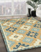 Machine Washable Abstract Dark Almond Brown Rug in a Family Room, wshabs2423