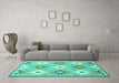 Machine Washable Abstract Turquoise Modern Area Rugs in a Living Room,, wshabs2423turq