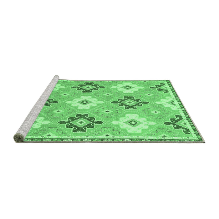 Sideview of Machine Washable Abstract Emerald Green Modern Area Rugs, wshabs2423emgrn