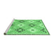 Sideview of Machine Washable Abstract Emerald Green Modern Area Rugs, wshabs2423emgrn