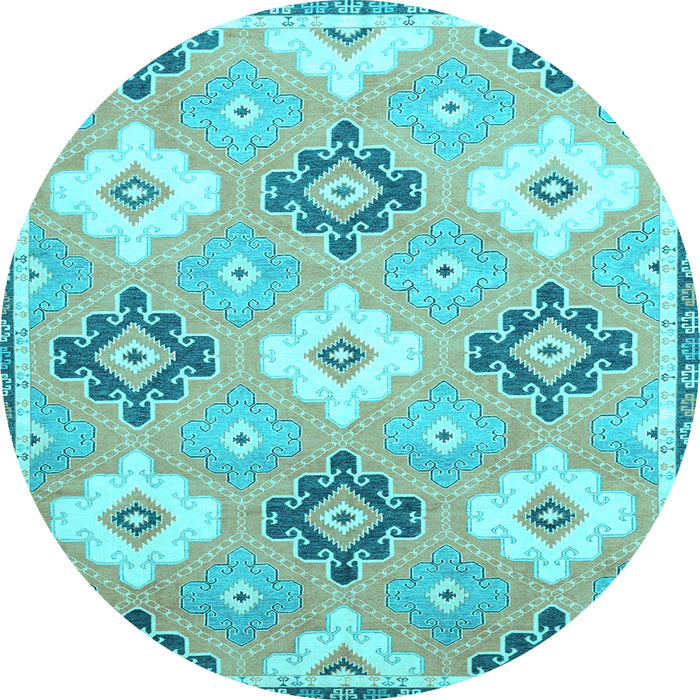 Round Abstract Light Blue Modern Rug, abs2423lblu