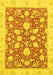 Machine Washable Oriental Yellow Traditional Rug, wshabs2424yw