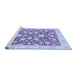 Sideview of Machine Washable Oriental Blue Traditional Rug, wshabs2424blu