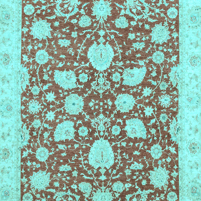 Machine Washable Oriental Light Blue Traditional Rug, wshabs2424lblu