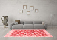 Machine Washable Oriental Red Traditional Rug, wshabs2424red