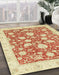 Abstract Bright Orange Oriental Rug in Family Room, abs2424