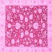 Square Oriental Pink Traditional Rug, abs2424pnk