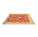 Sideview of Machine Washable Oriental Orange Traditional Area Rugs, wshabs2424org