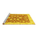 Sideview of Machine Washable Oriental Yellow Traditional Rug, wshabs2424yw