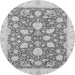 Round Oriental Gray Traditional Rug, abs2424gry