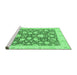 Sideview of Machine Washable Oriental Emerald Green Traditional Area Rugs, wshabs2424emgrn