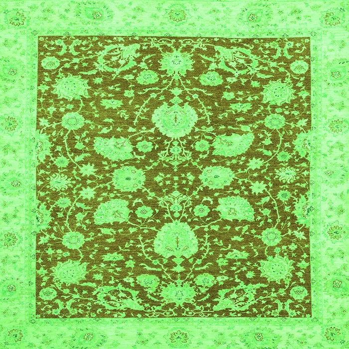 Square Oriental Green Traditional Rug, abs2424grn