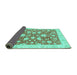 Sideview of Oriental Turquoise Traditional Rug, abs2424turq