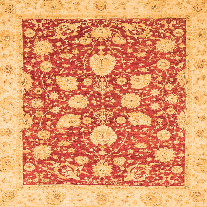 Square Oriental Orange Traditional Rug, abs2424org