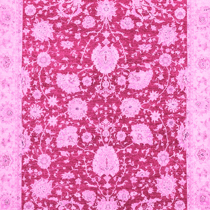 Machine Washable Oriental Pink Traditional Rug, wshabs2424pnk