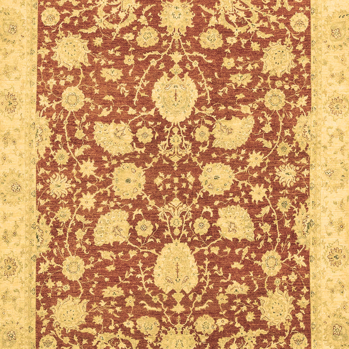 Machine Washable Oriental Brown Traditional Rug, wshabs2424brn