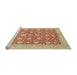 Sideview of Machine Washable Abstract Red Rug, wshabs2425