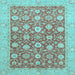 Square Oriental Light Blue Traditional Rug, abs2425lblu