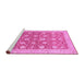 Sideview of Machine Washable Oriental Pink Traditional Rug, wshabs2425pnk